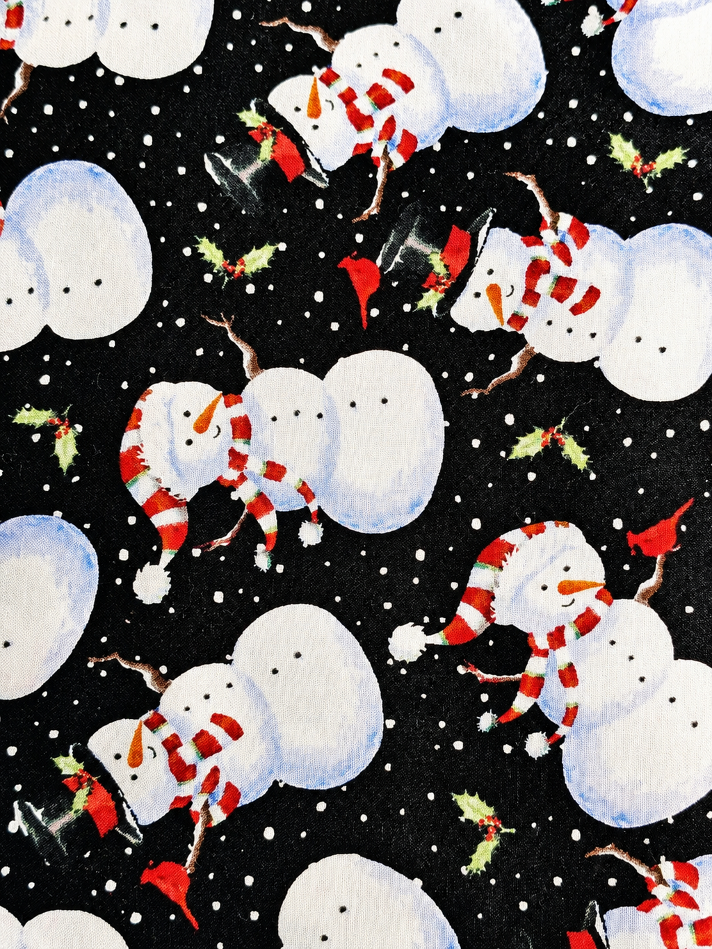 Brother Sister Christmas Snowmen Fabric