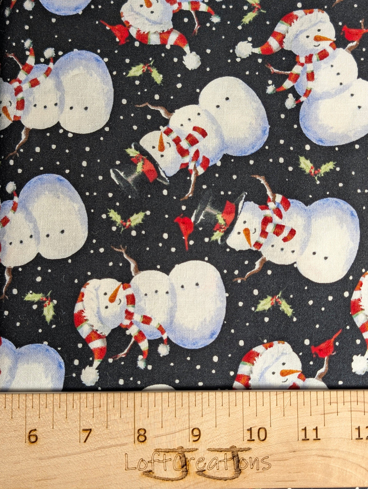 Brother Sister Christmas Snowmen Fabric